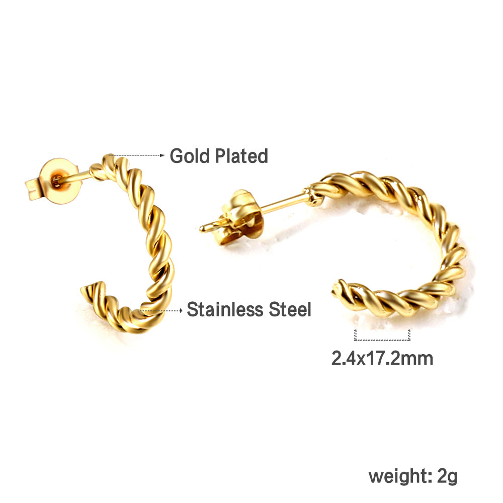 Half-Round Twist Earrings