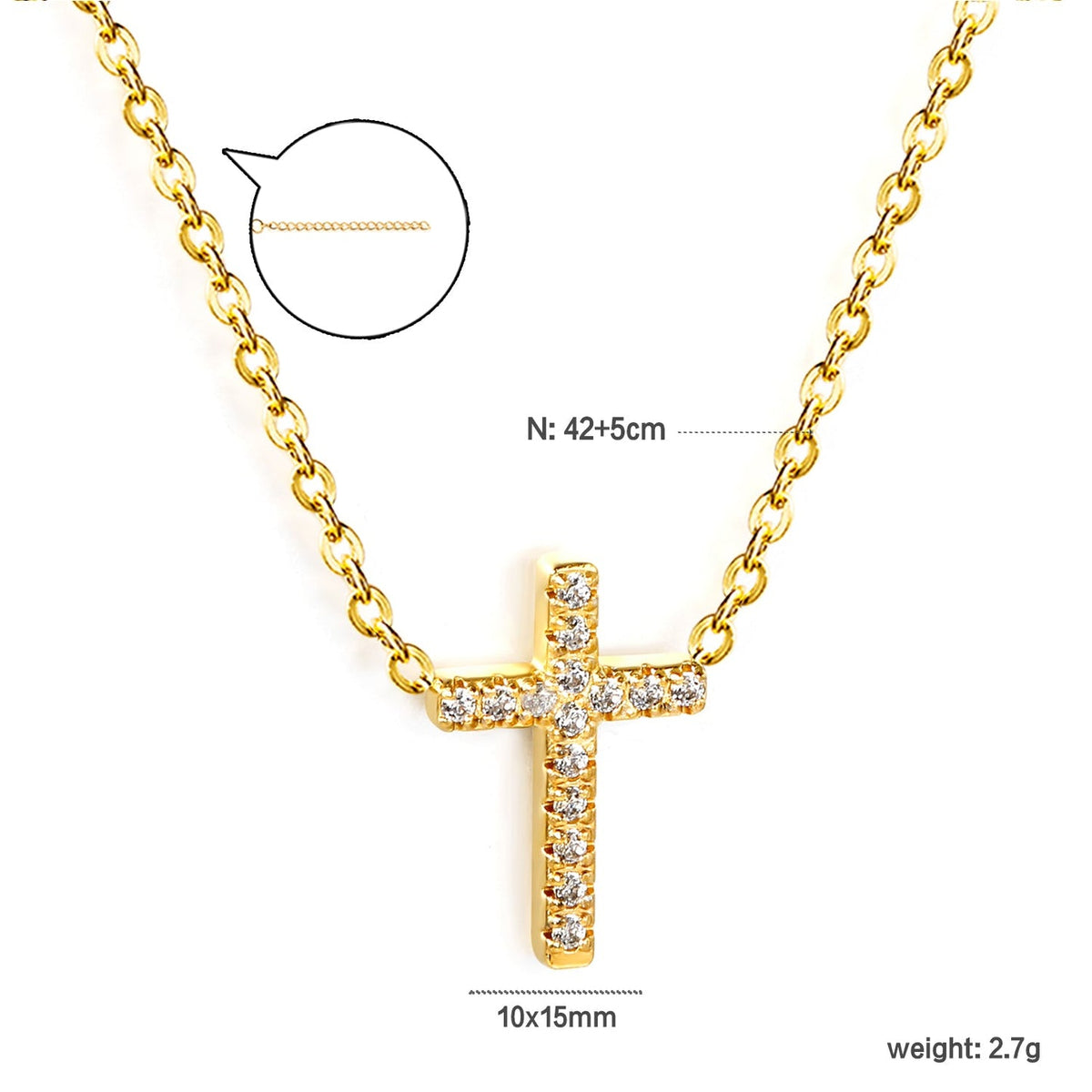 Diamond Cross Pendant Necklace