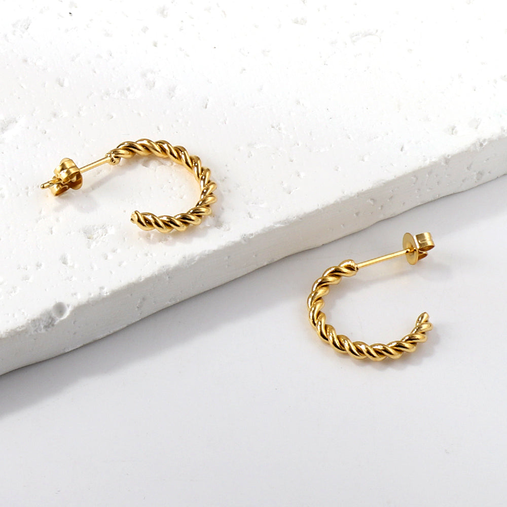Half-Round Twist Earrings
