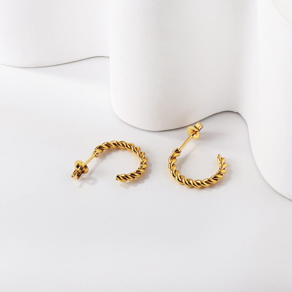 Half-Round Twist Earrings